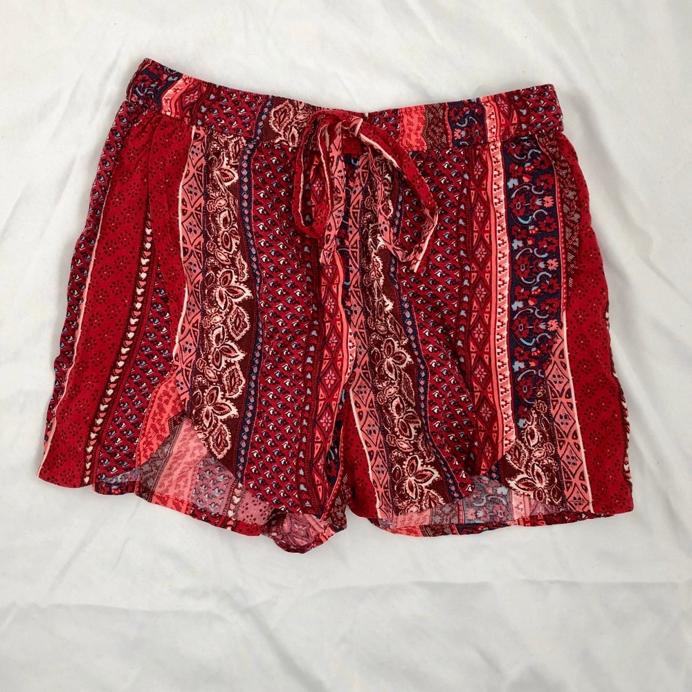 Hollister Petal Soft Layered Shorts Red in XS